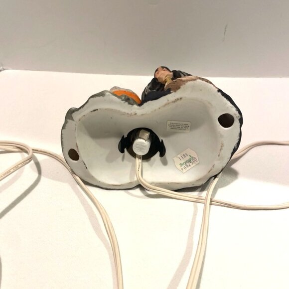 Vintage The Good Company Halloween Ceramic Witch w/ Broom & Cauldron Lighted - Picture 8 of 8